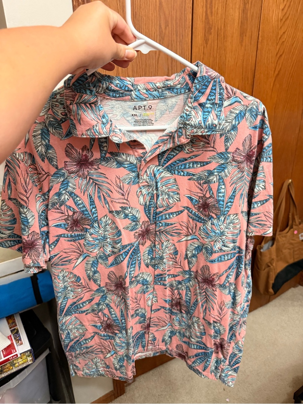 Apt. 9 Pink Tropical Floral Button-Down Shirt